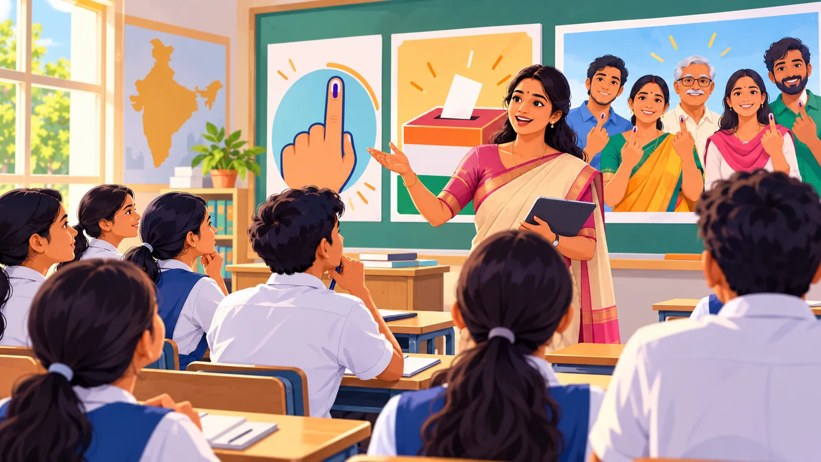 स्कूल में मतदाता जागरूकता कार्यशाला