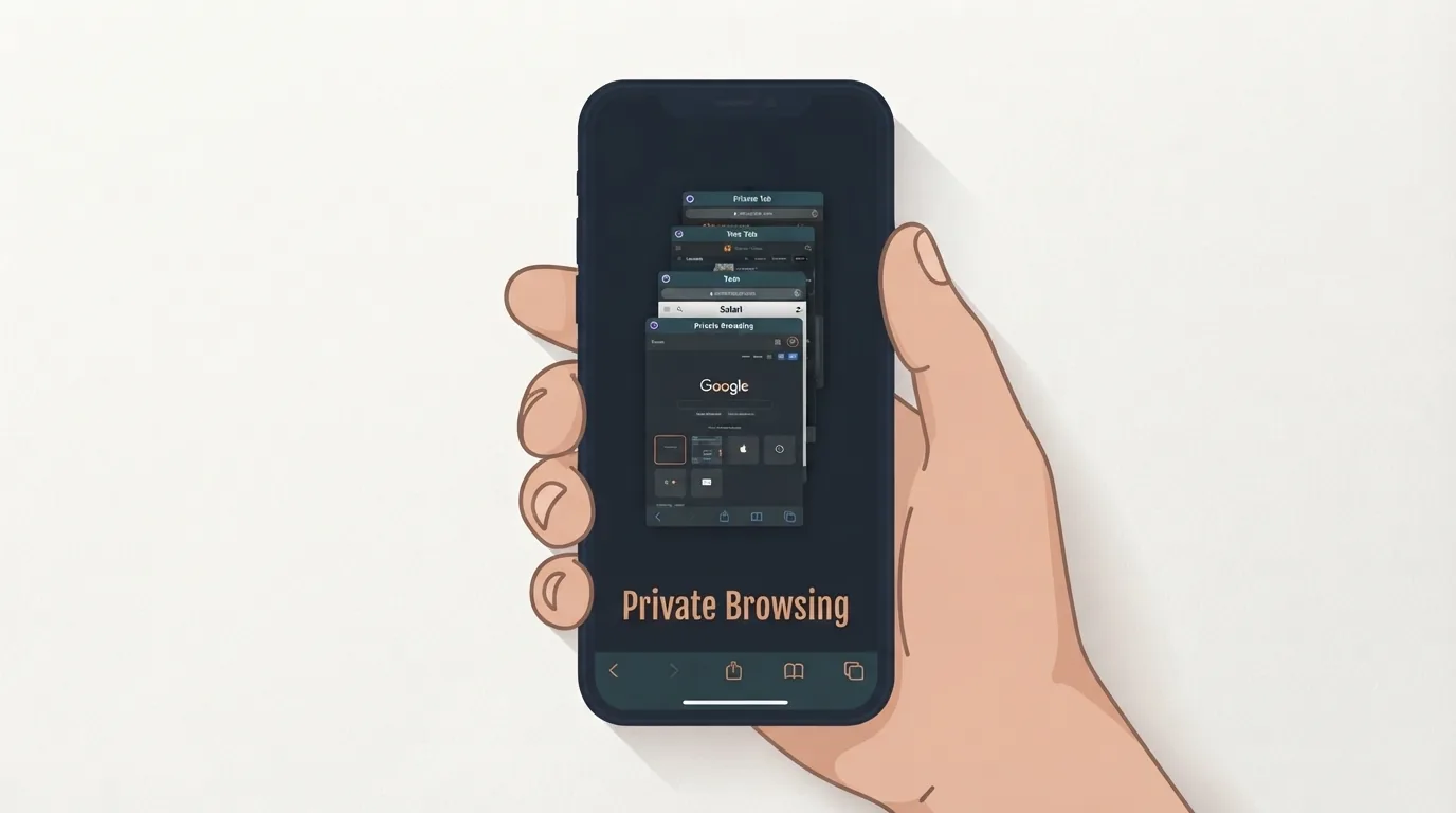iPhone पर Private Browsing टैब का दृश्य