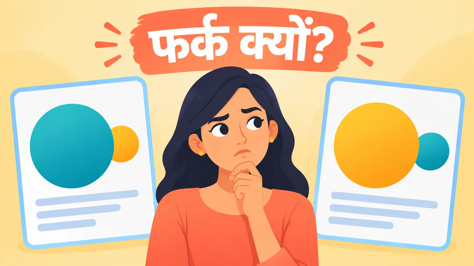 दो कार्डों में मूल प्रकार और सहायक विंग का क्रम उलटने से उलझन में पड़ा व्यक्ति