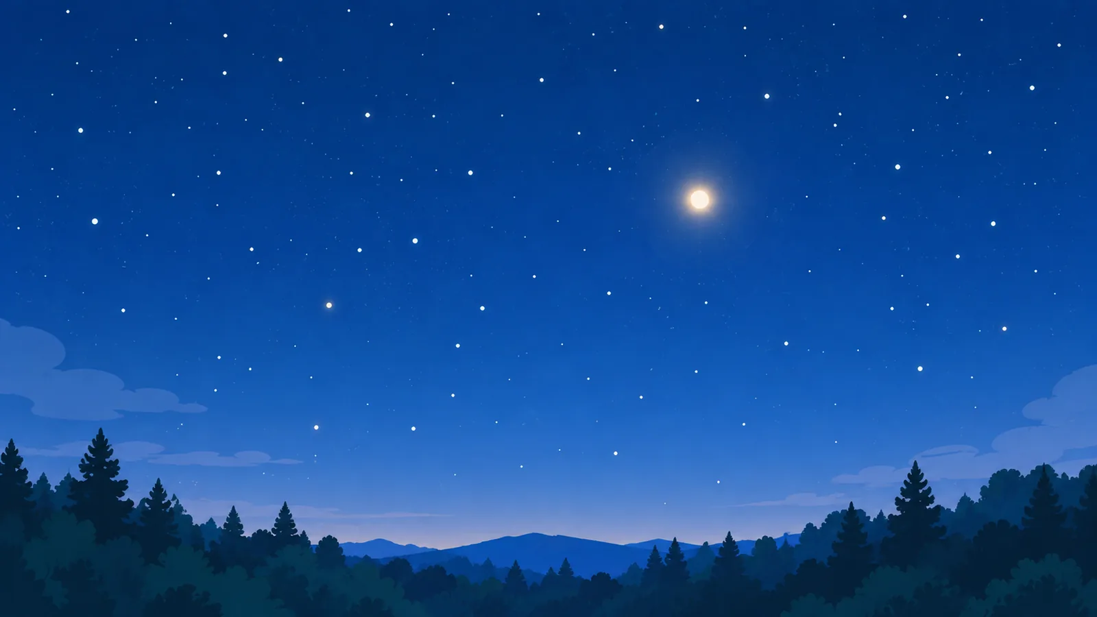 Satu titik terang planet di antara bintang-bintang redup di langit malam