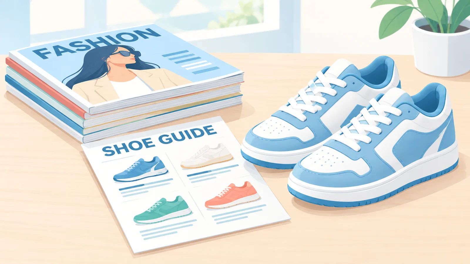 Sneakerina bersol tipis dengan nuansa feminin di latar pastel