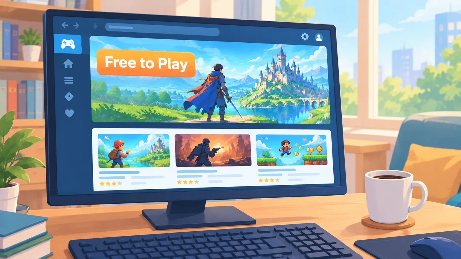 Layar toko Steam dengan label game gratis