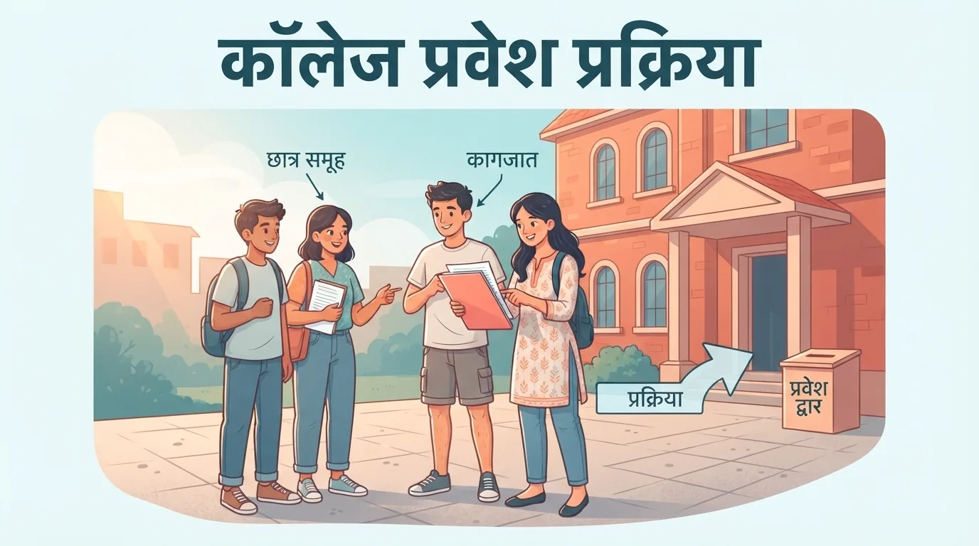 Sekelompok anak muda di depan gedung kampus di India