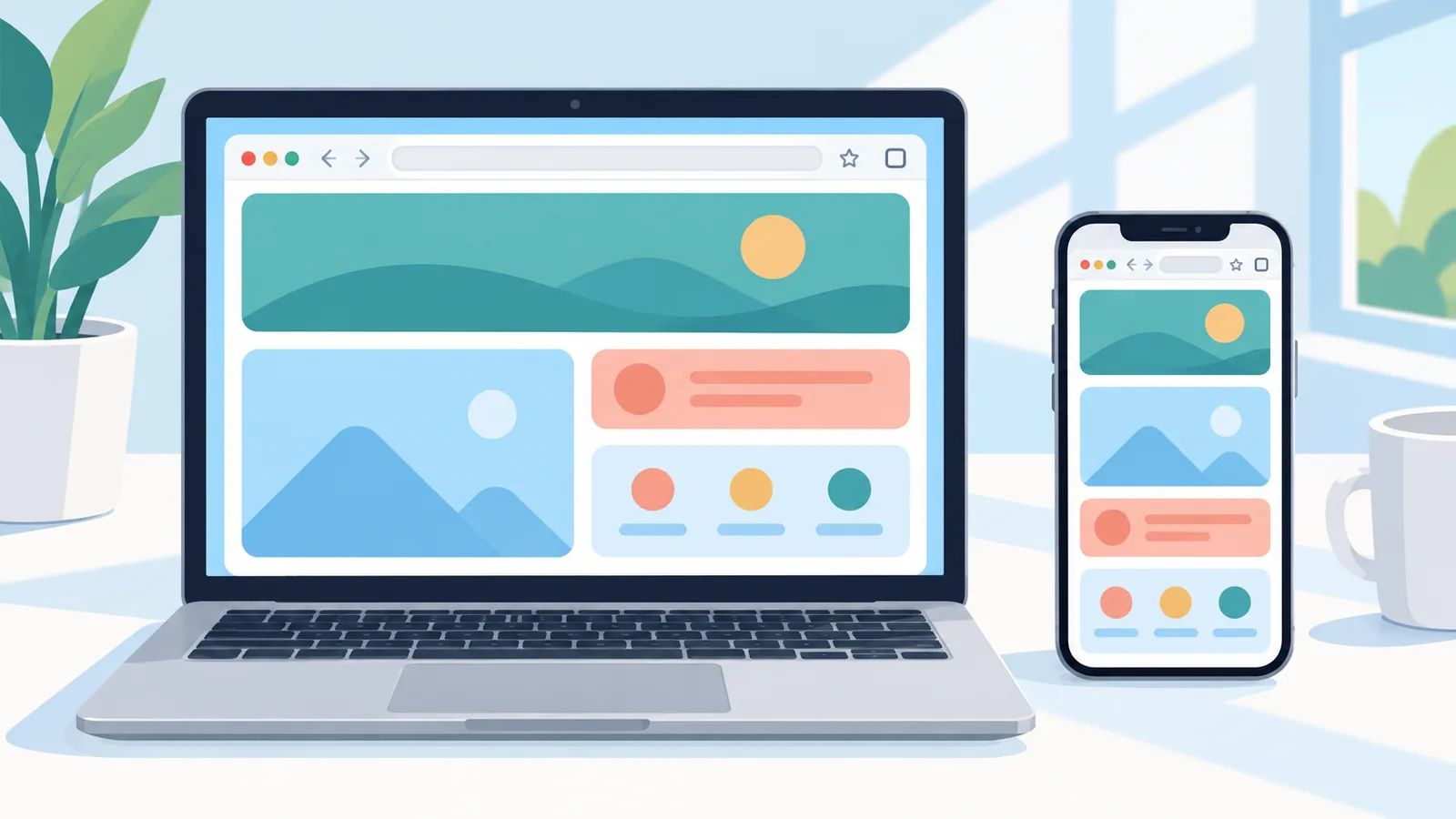 MacBook dan iPhone dengan Safari yang tersinkron lewat iCloud