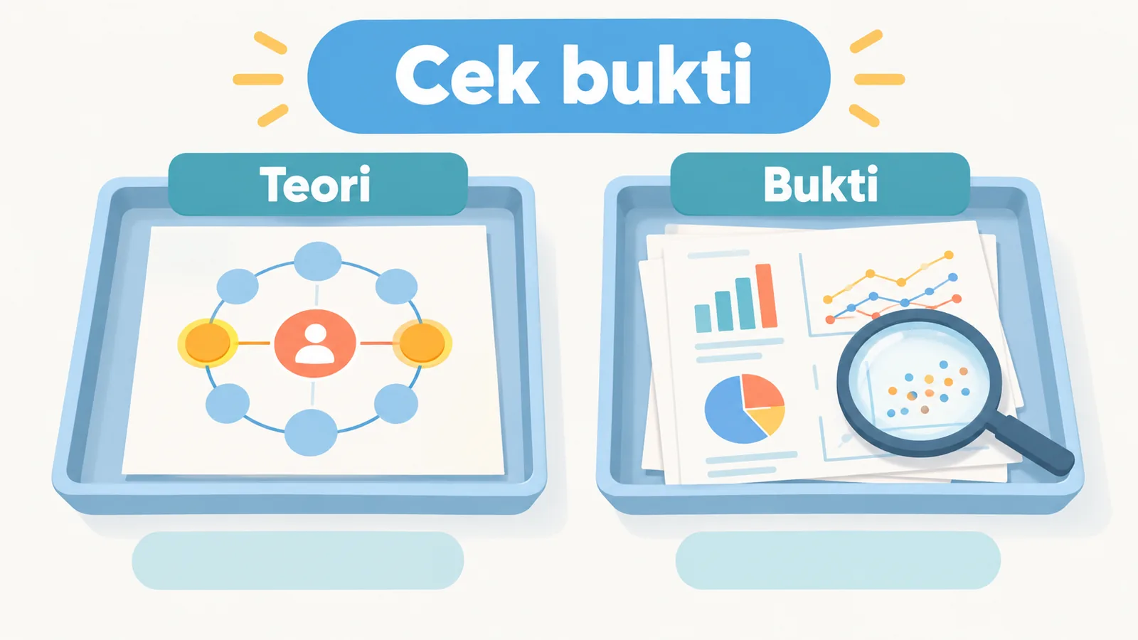 Aturan sayap dalam teori ditempatkan terpisah dari penelitian, untuk menunjukkan bahwa penjelasan teori berbed