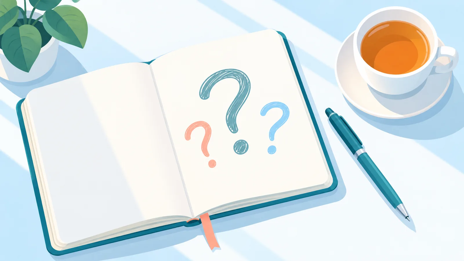 Catatan pertanyaan di atas buku tulis