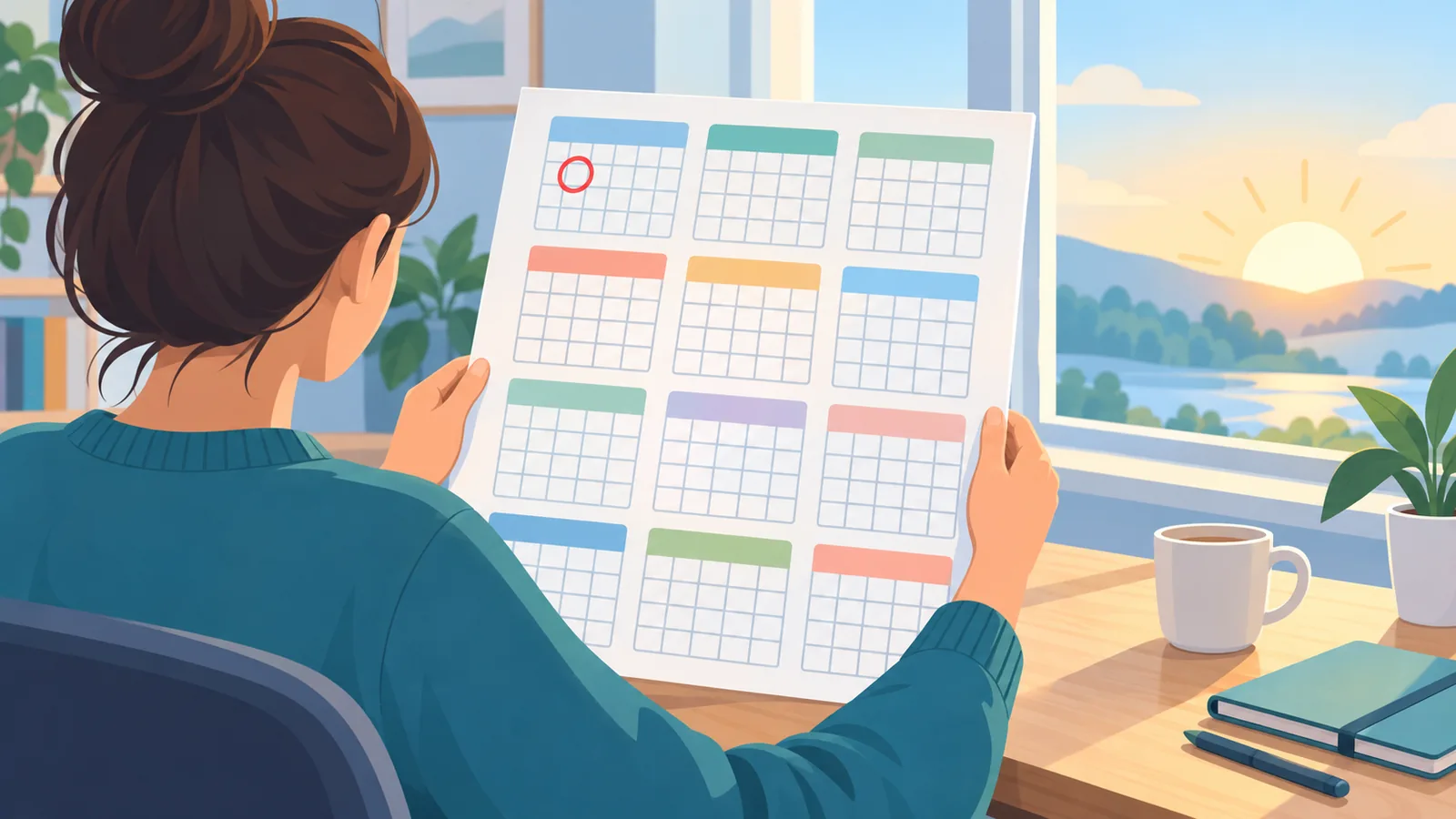 Seseorang menandai tanggal pada kalender