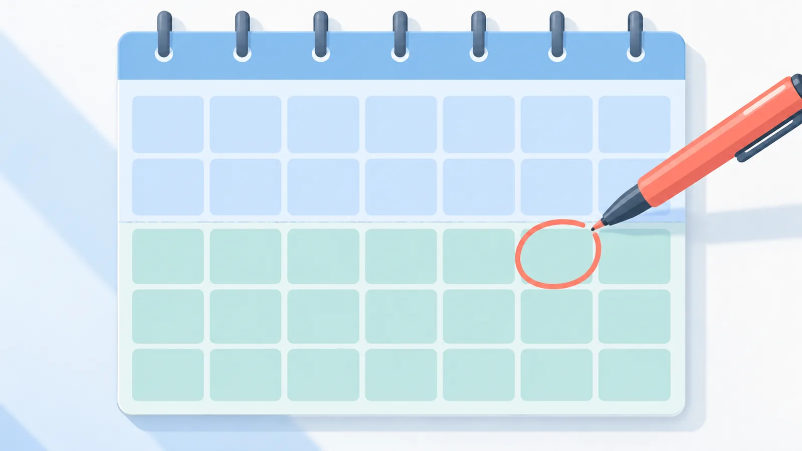 Halaman kalender akhir Januari hingga awal Februari dengan tanggal dilingkari