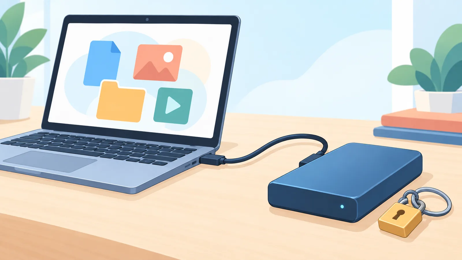 Cadangan video di hard disk eksternal sebagai pelengkap cloud