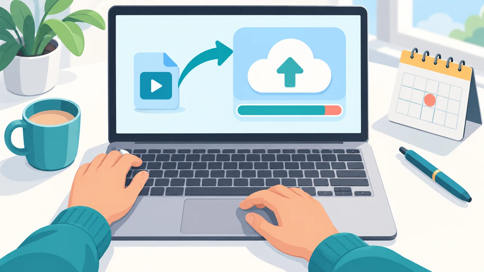 Menguji satu video sebelum memindahkan seluruh arsip
