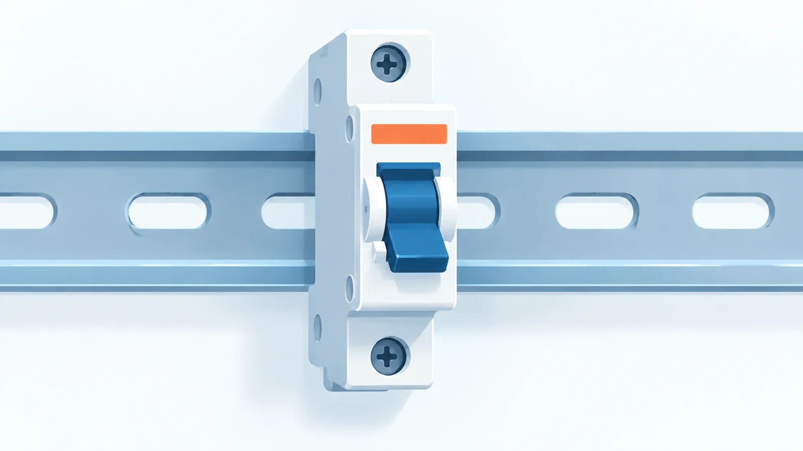 Breaker mini terpasang pada rel DIN