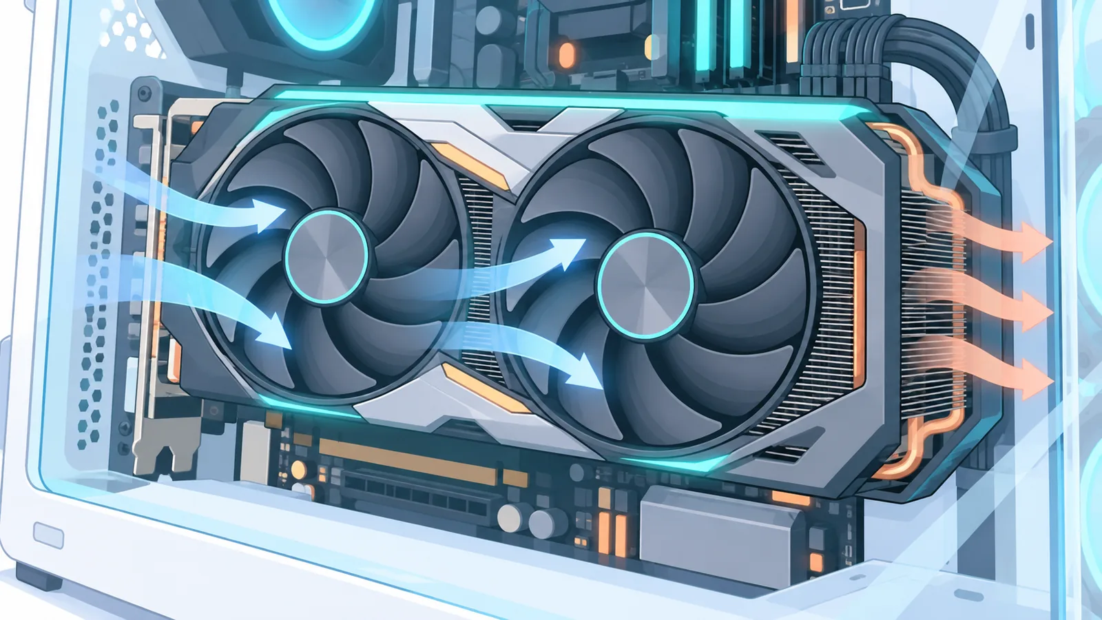 Scheda grafica di un computer vista da vicino