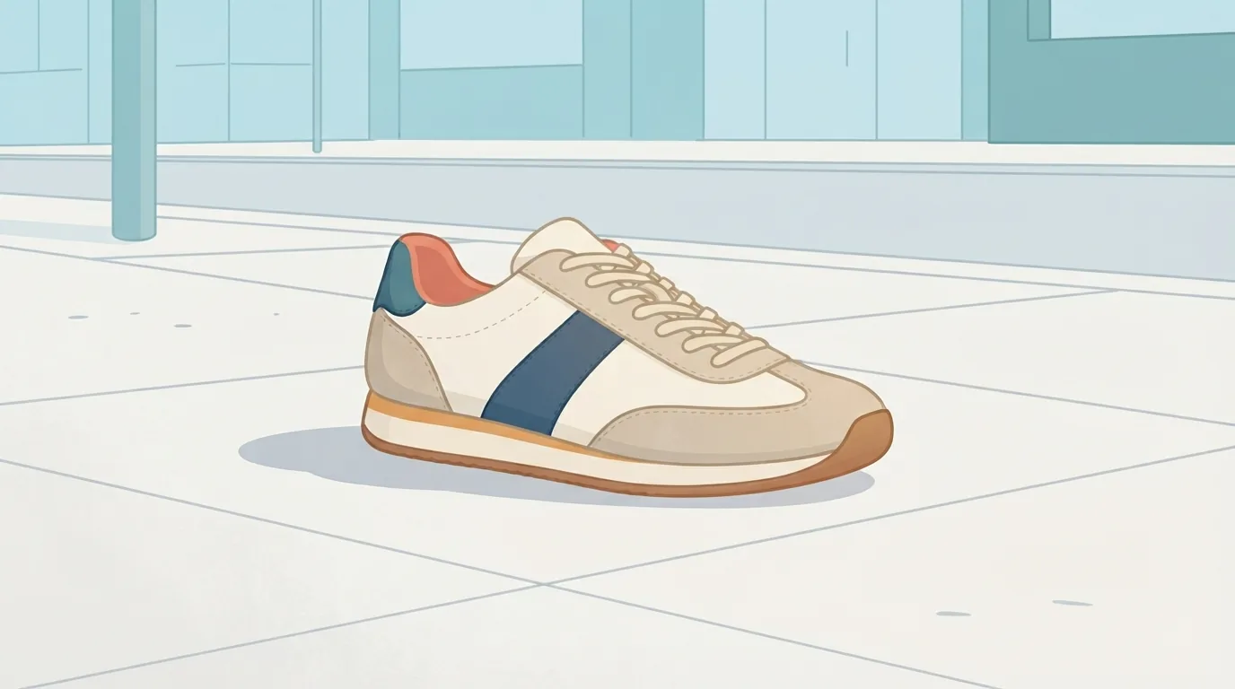 Sneaker retrò a profilo basso con suola in gomma