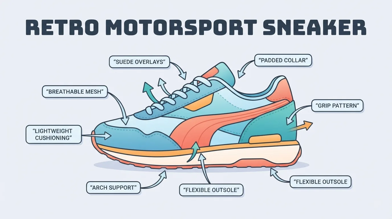 Sneaker sportiva retrò dalla linea snella