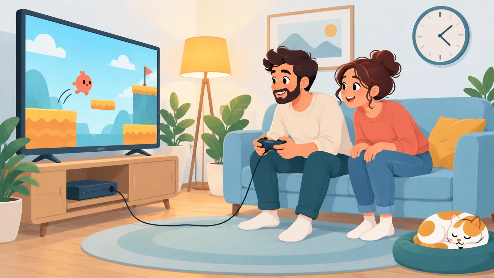 Due giocatori sul divano durante una sessione di Share Play