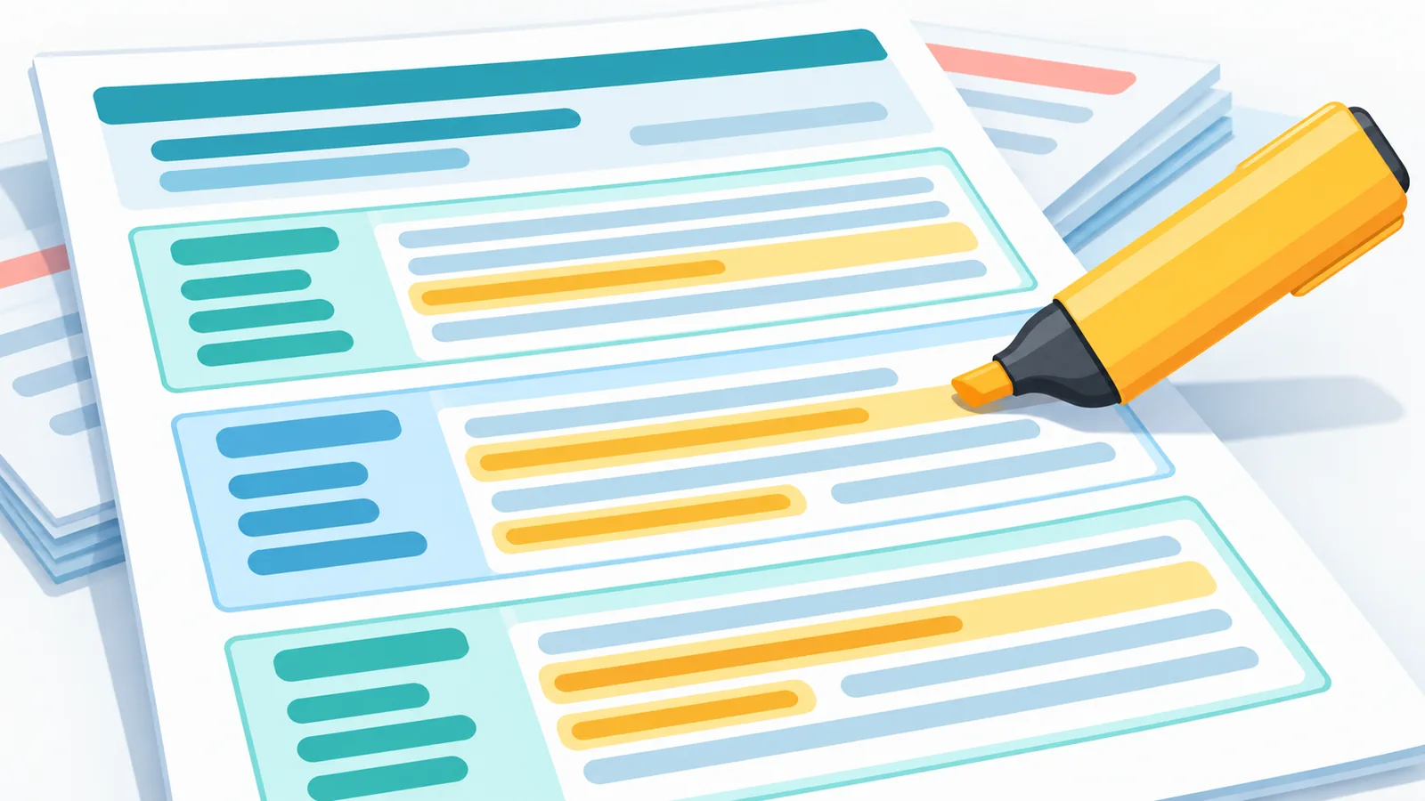 Documento EOB con le voci principali evidenziate
