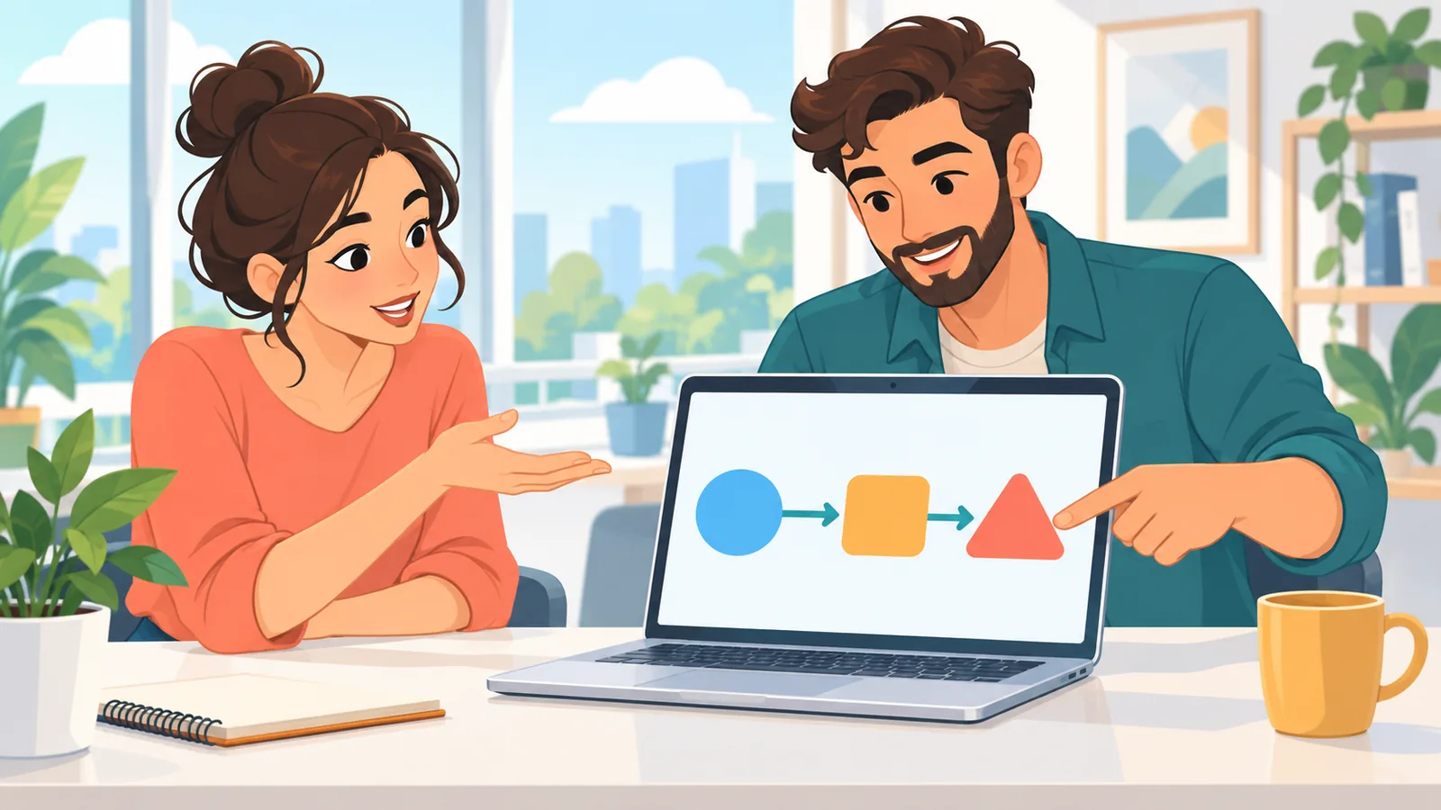 Due persone che parlano delle domande frequenti su Safari