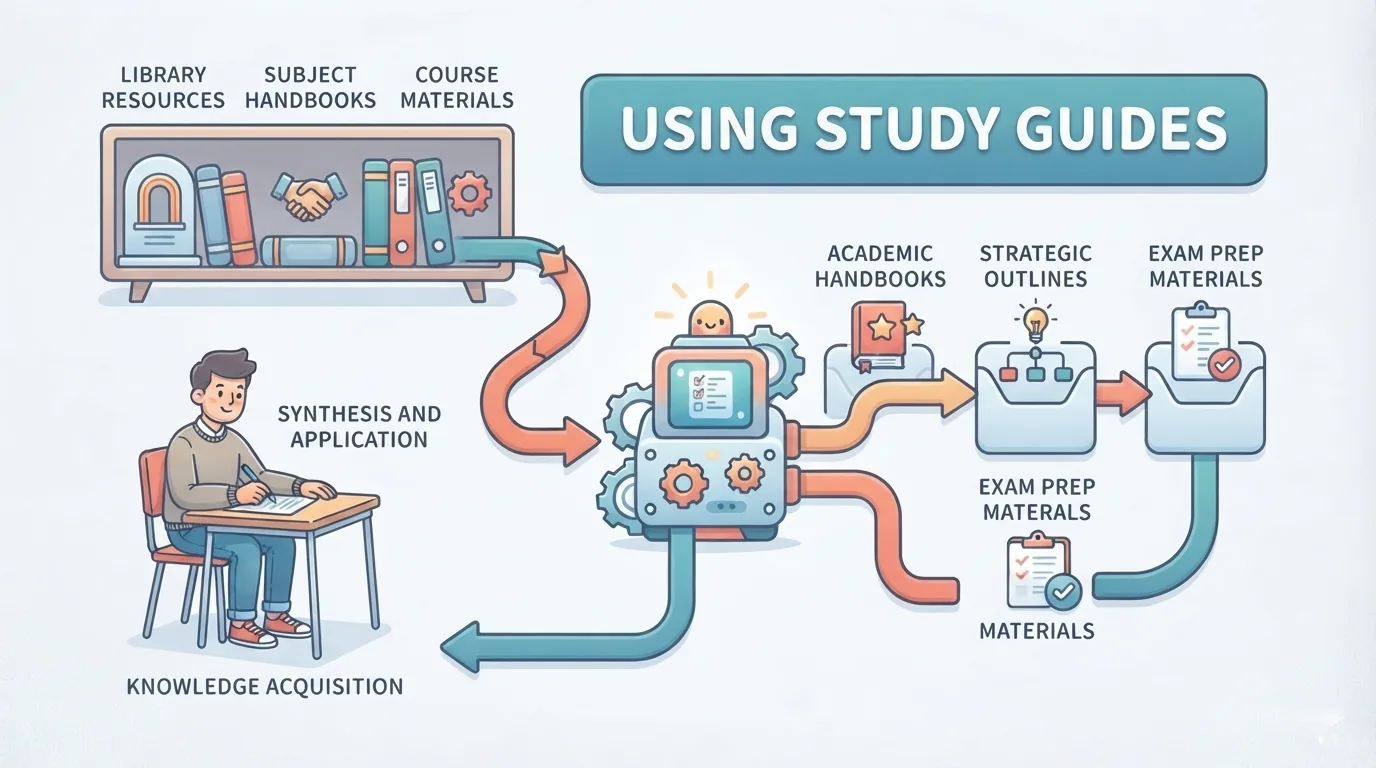Biblioteca universitaria con guide allo studio
