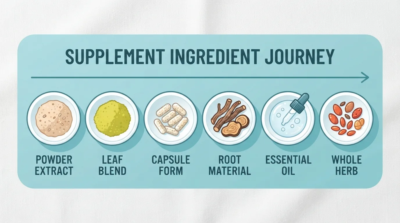Sei ciotoline con gli ingredienti più comuni degli integratori anti-stress