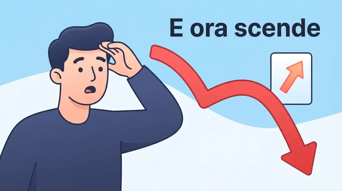 Un investitore vede il prezzo scendere nonostante una notizia economica positiva.
