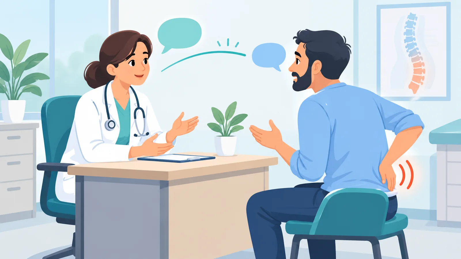 Visita medica per il mal di schiena lombare