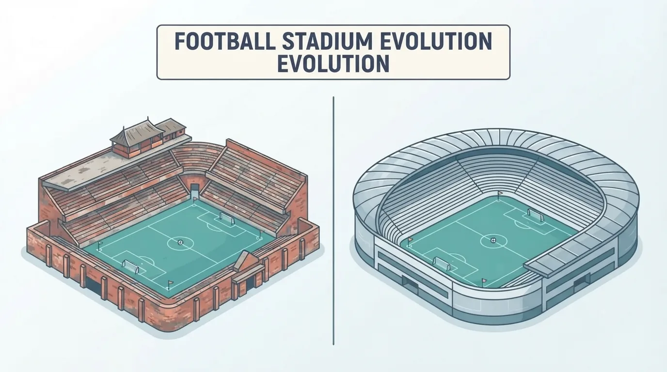 Due stadi di calcio a confronto, uno storico e uno moderno