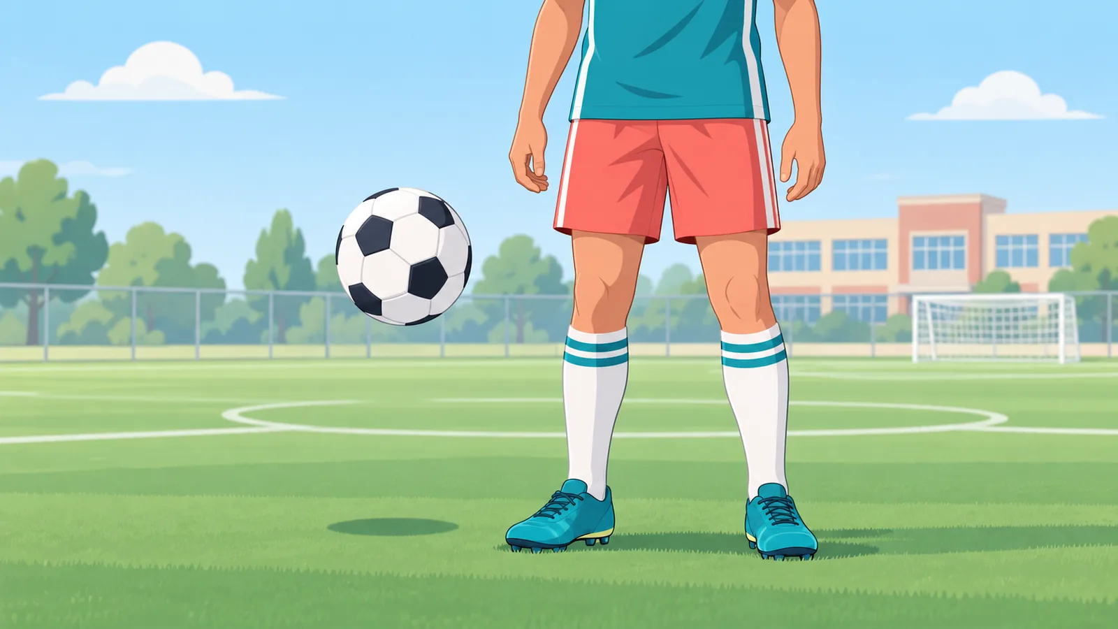 Pallone in aria tra l’altezza del ginocchio e quella della vita