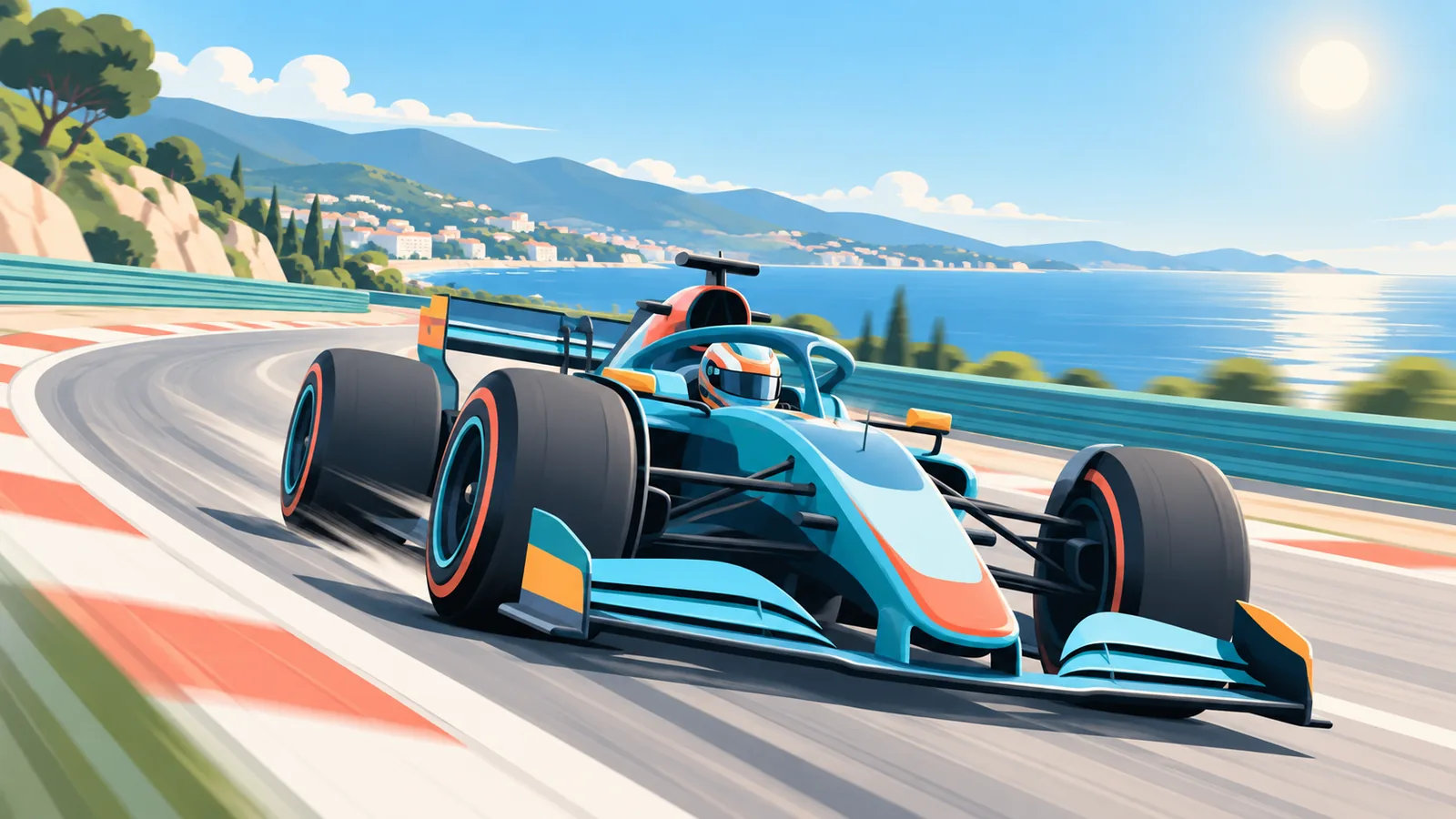 Monoposto da corsa su un circuito