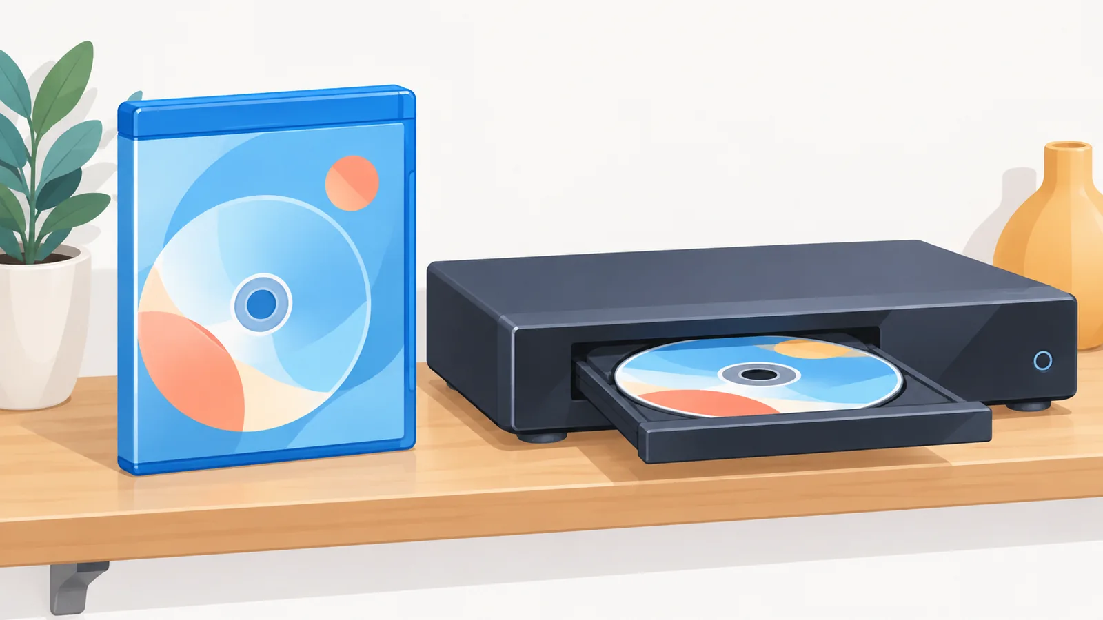 Custodia di Blu-ray accanto a un lettore