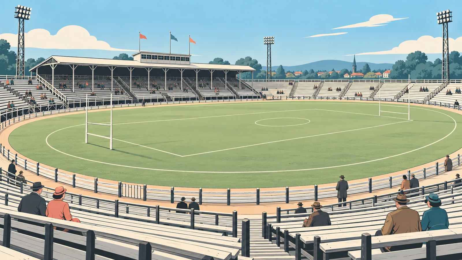 Stadio vintage in bianco e nero