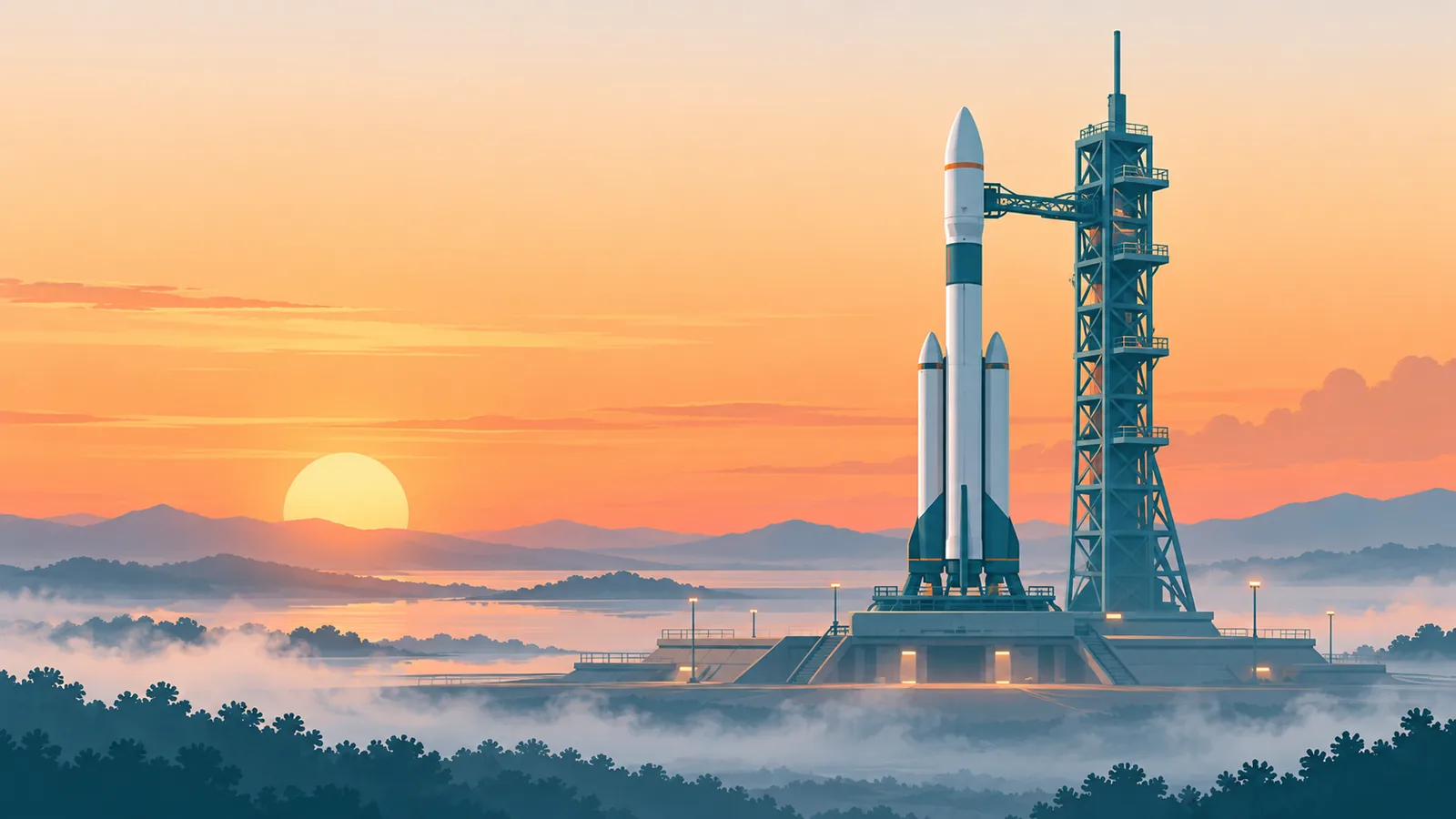 宇宙機関の仕事を想起させるロケット発射台
