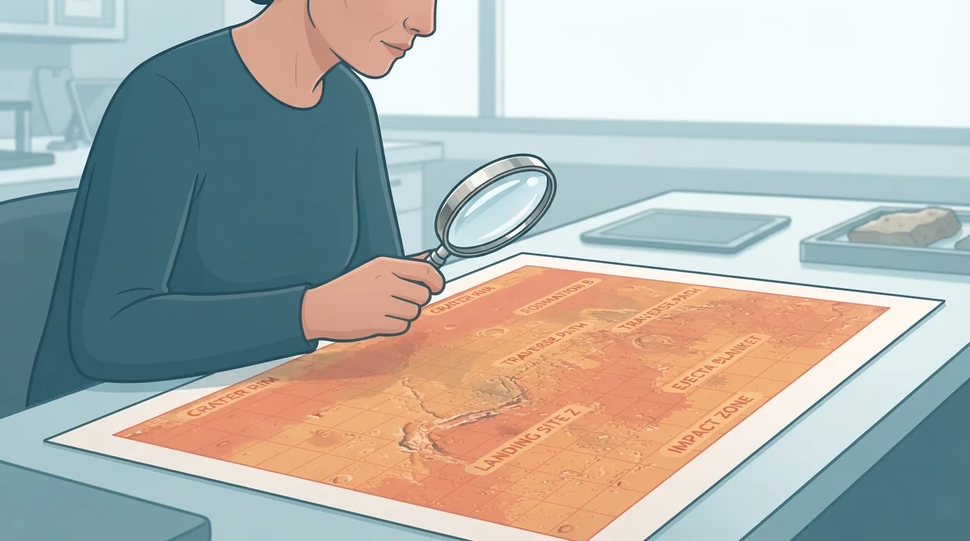 惑星の表面画像を見る研究者