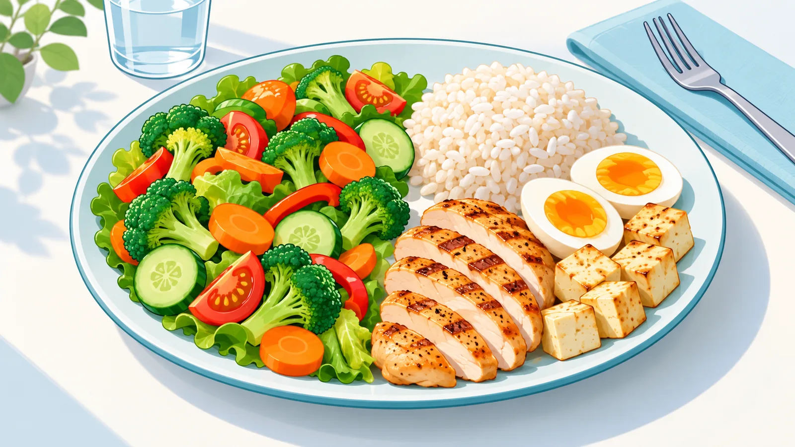 たんぱく質を含むバランスのよい食事