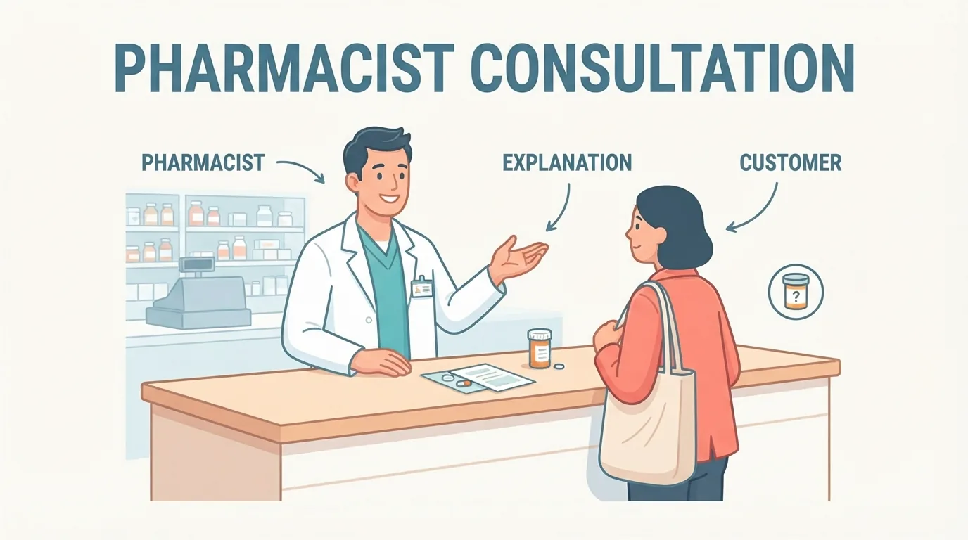 薬剤師に相談する様子