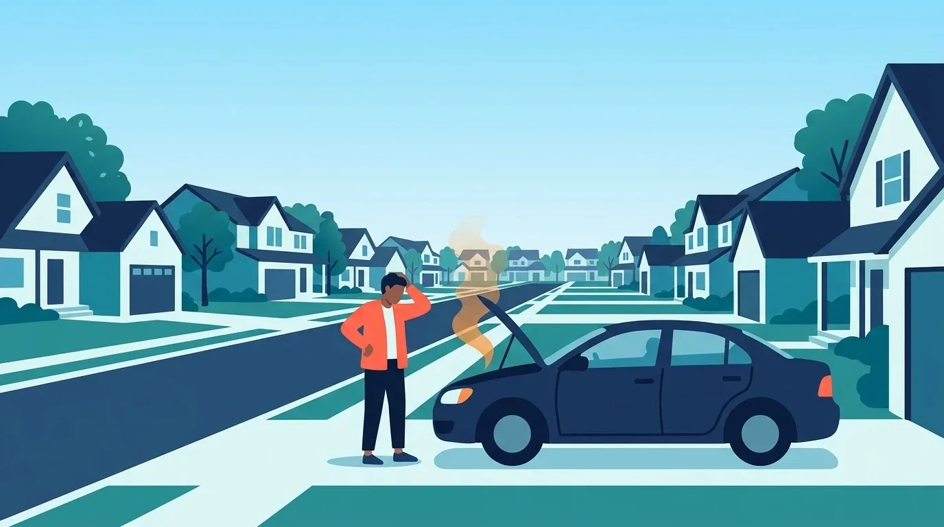 アメリカの住宅街の朝の風景