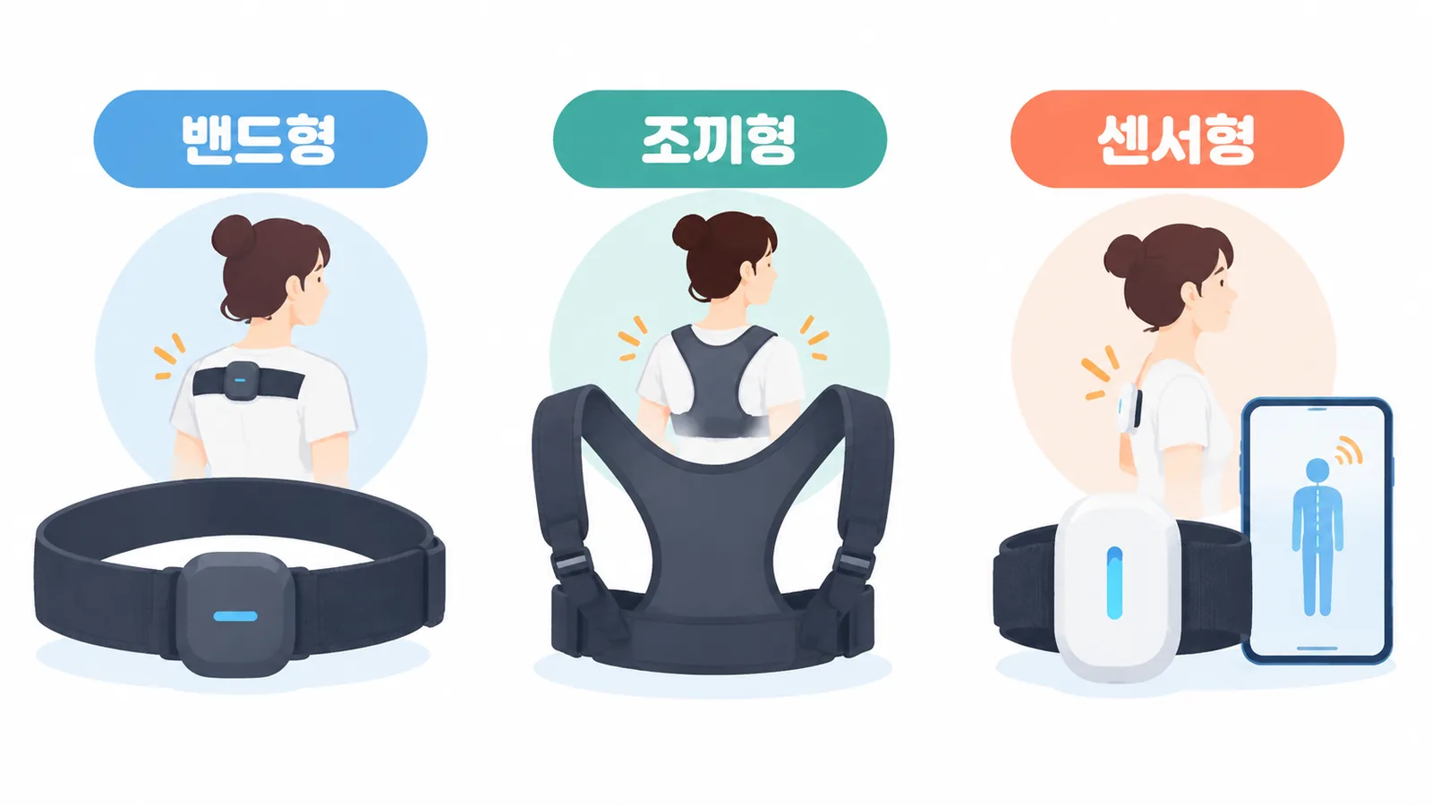 자세교정기에는 어떤 유형이 있나요?