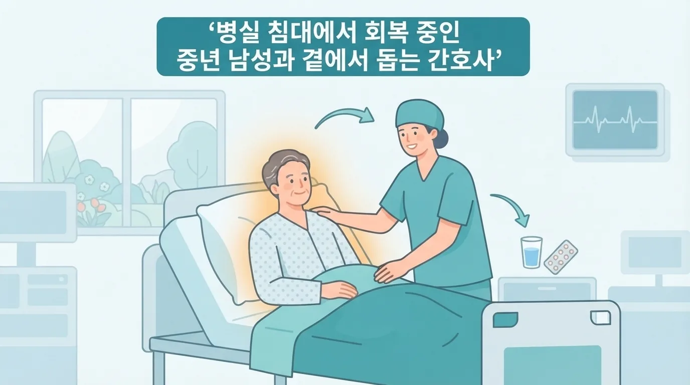 의사가 태블릿으로 치료 방법을 환자에게 설명하는 모습