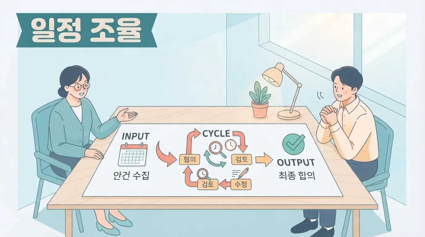 상담실에서 마주 앉아 이야기를 나누는 두 사람