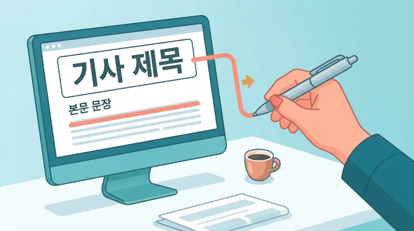 뉴스 제목은 어떤 순서로 쓰면 되나요?