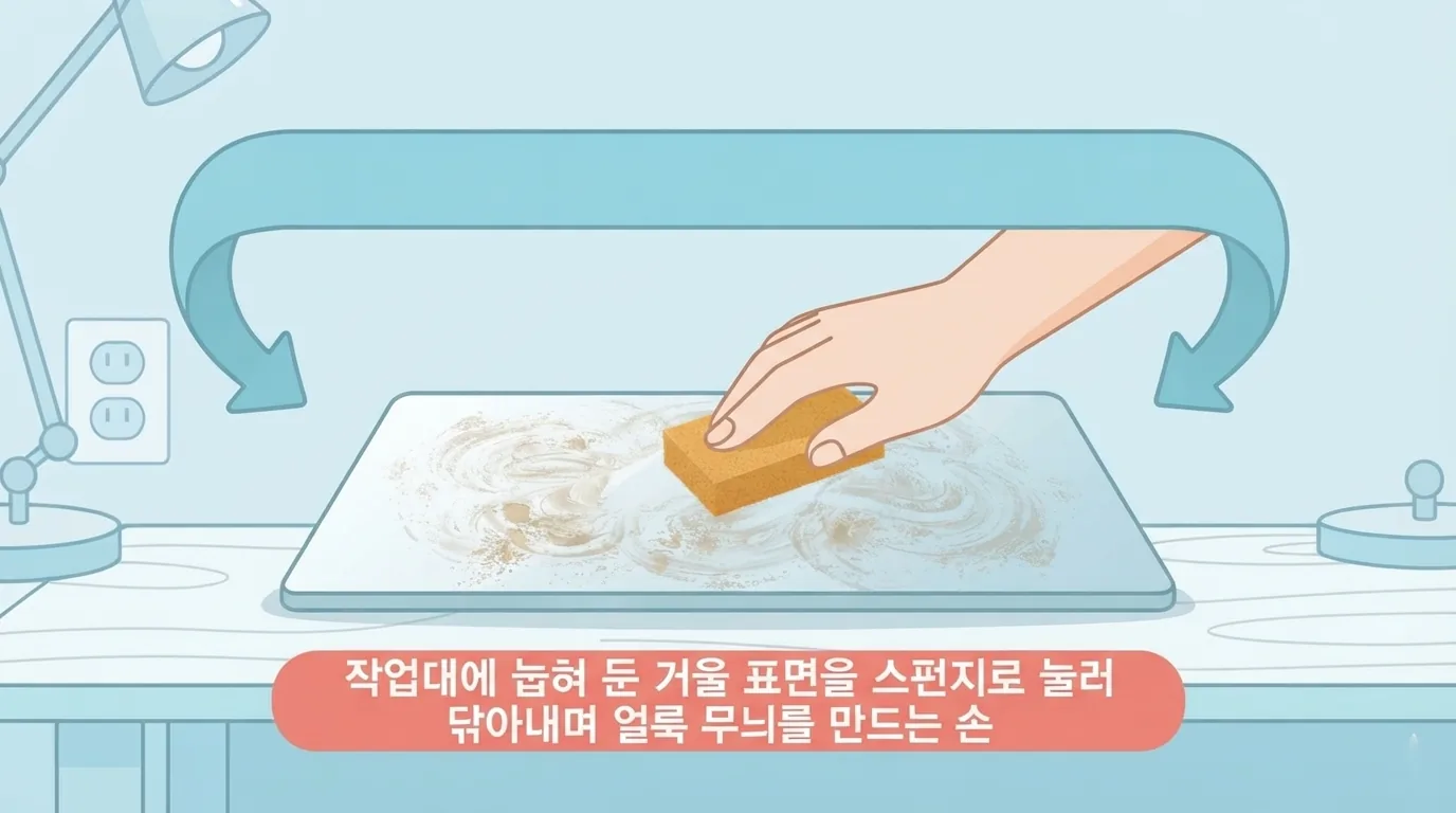 거울 앞면은 어떤 순서로 작업하나요?