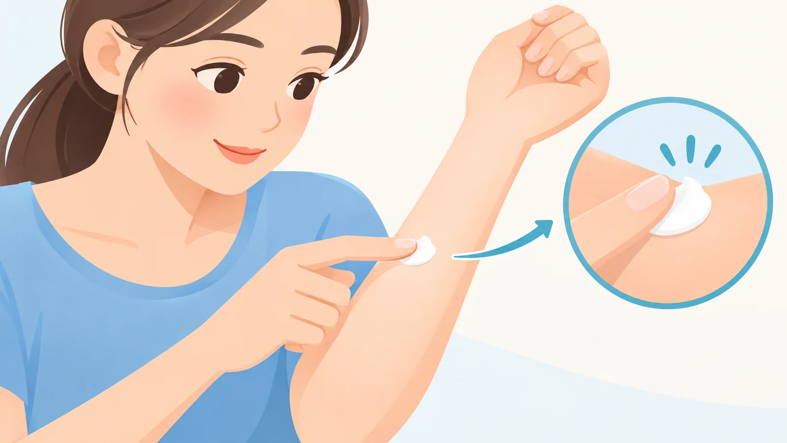 Wanita membandingkan botol penjagaan kulit di meja solek