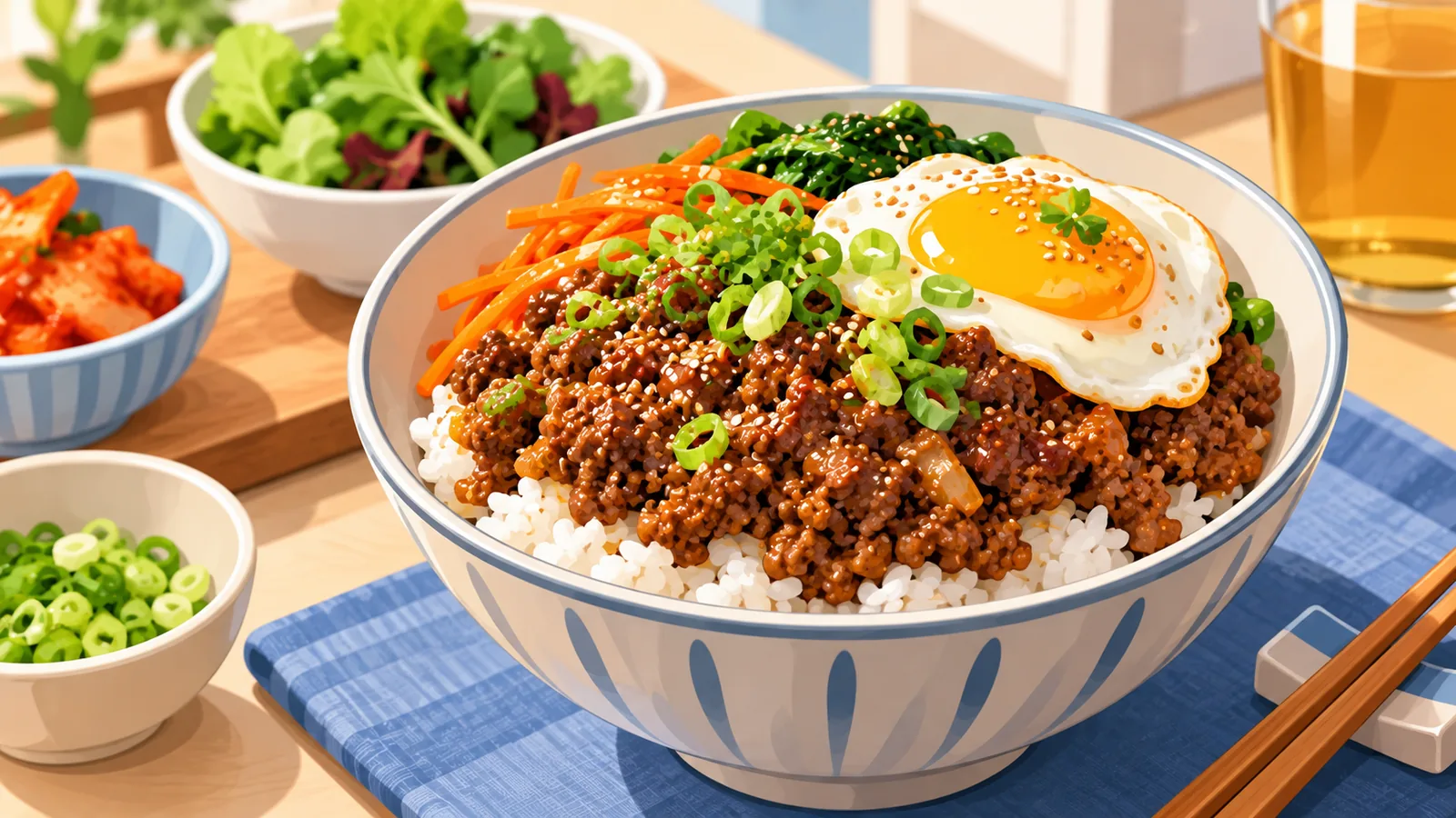 Mangkuk nasi daging gaya Korea