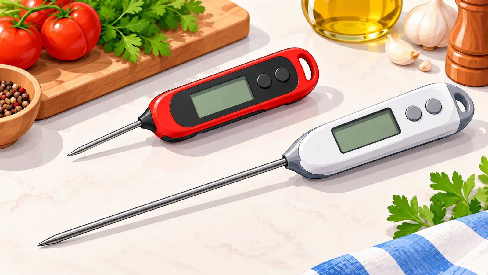 Dua model termometer bersebelahan