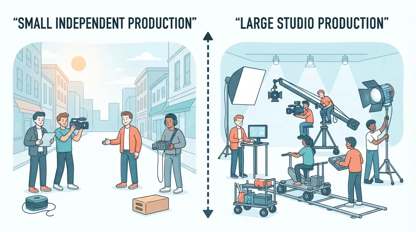Perbandingan produksi filem bebas dan studio besar