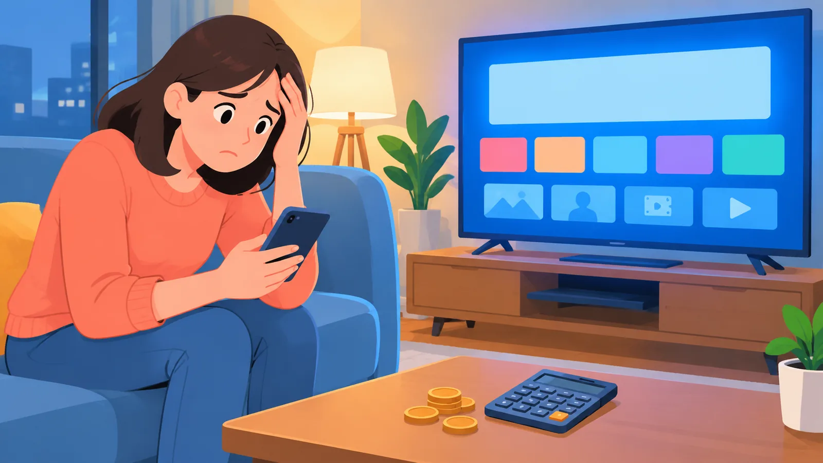 Penonton di ruang tamu memikirkan kos langganan streaming drama