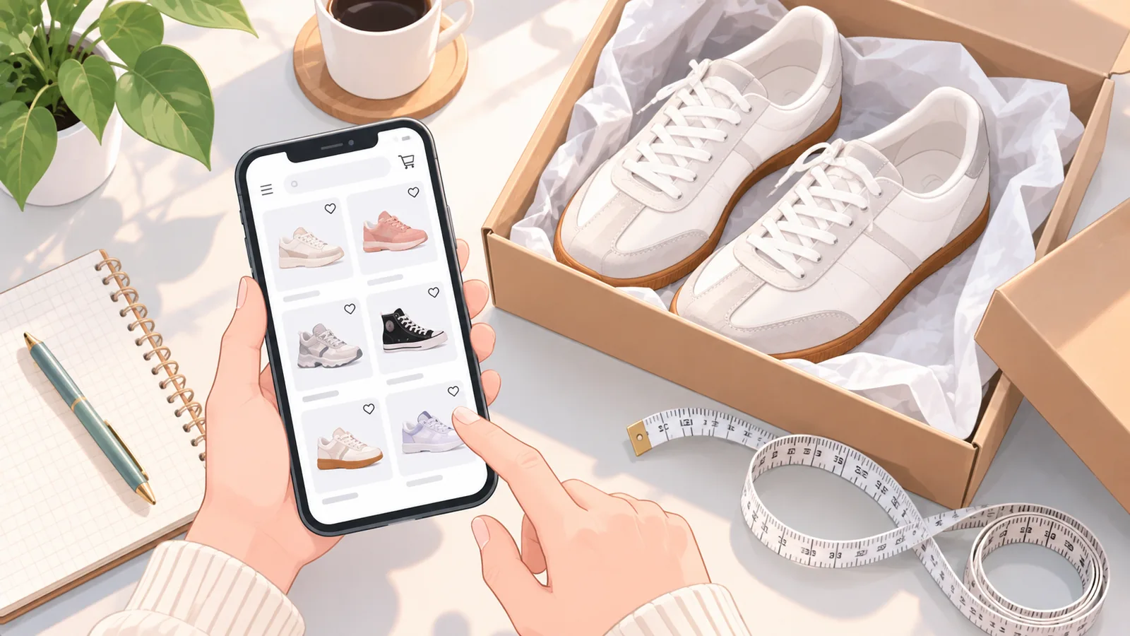 Menyemak saiz dan harga sneakers dalam talian