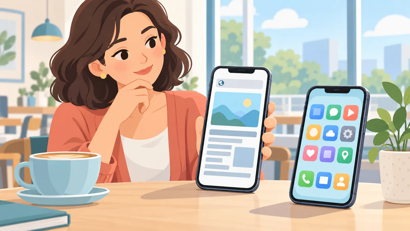 Pengguna membandingkan pelayar Safari dengan aplikasi pada iPhone