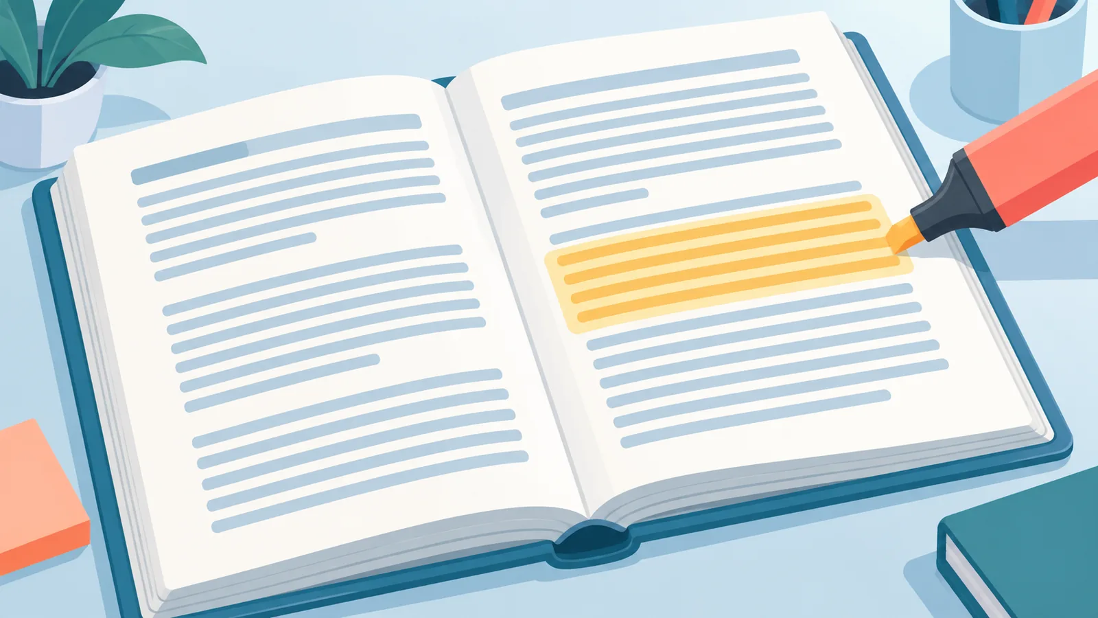 Buku peraturan terbuka dengan perenggan ditanda