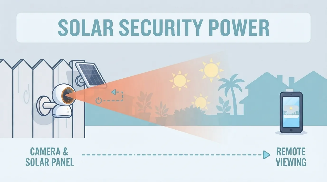 Kamera dengan panel solar dipasang di tiang pagar