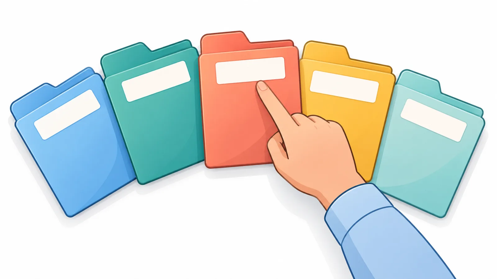 Beberapa folder berwarna mewakili pilihan ETF mengikut matlamat